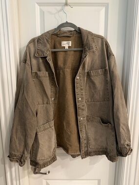 Oversized utility denim jacket